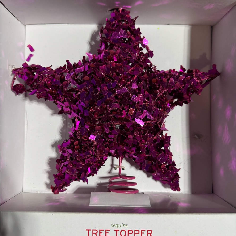 Pink Sequin Star Tree Topper